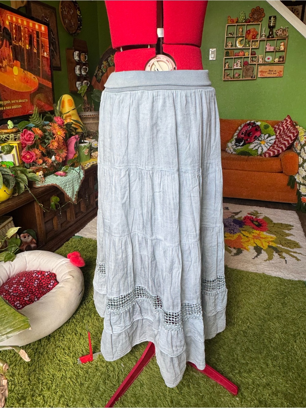 Vintage Suzy Shier Tiered Maxi Skirt